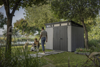 Сарай пластиковый Пент (PENT) 9×7 серый, коричневый