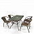 Комплект мебели для летнего кафе Николь-3B CDC01/CDT016-120х70 Brown (4+1)